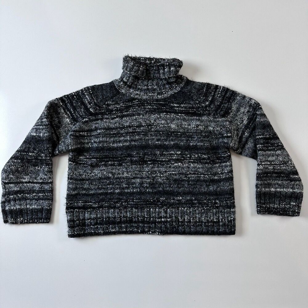 Aritzia Babaton Titus Turtleneck Sweater Striped Black White EUC Size Large